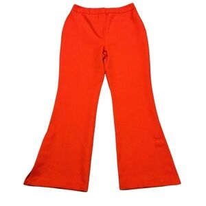 River Island Vibrant Orange Flare Trouser Pants w/ Hem Slits | Size 10